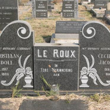 ROUX Christiaan Rudolf, le 1917-1986 &amp; Cecilia Jacomina 1912-1982