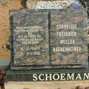 SCHOEMAN Cornelius Frederick Müller Raubenheimer 1939-2006