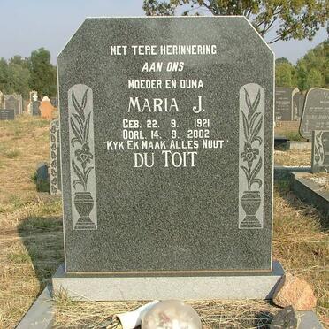 TOIT Maria J., du 1921-2002