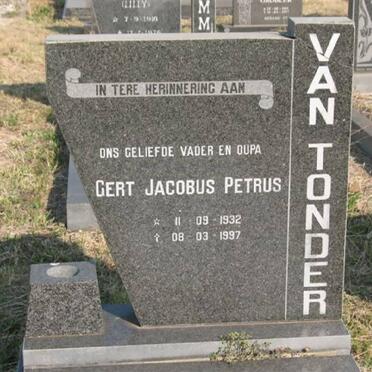 TONDER Gert Jacobus Petrus, van 1932-1997