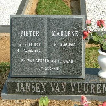 VUUREN Pieter, Jansen van 1957-2007 &amp; Marlene 1962-