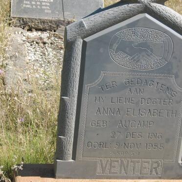 VENTER Anna Elisabeth nee AUCAMP 1916-1955