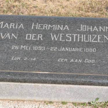 WESTHUIZEN Maria Hermina Johanna, van der 1893-1980