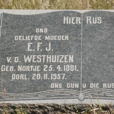 WESTHUIZEN E.F.J., v.d. nee NORTJE 1881-1957