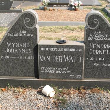 WATT Wynand Johannes, van der 1911-1996 &amp; Hendrika Cornelia PIETERSE 1914-1984