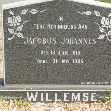 WILLEMSE Jacobus Johannes 1915-1985