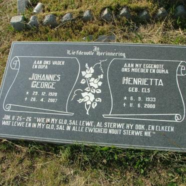 ? Johannes George 1920-2007 &amp; Henrietta ELS 1933-2000