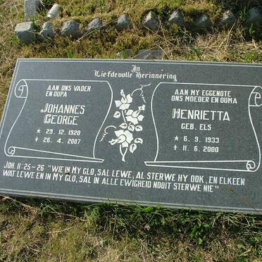 ? Johannes George 1920-2007 &amp; Henrietta ELS 1933-2000