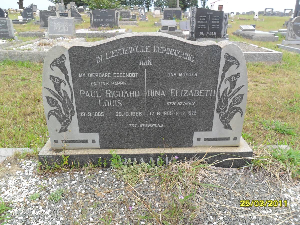 BRAACK Paul Richard Louis 1885-1968 & Dina Elizabeth BEUKES 1905-1972