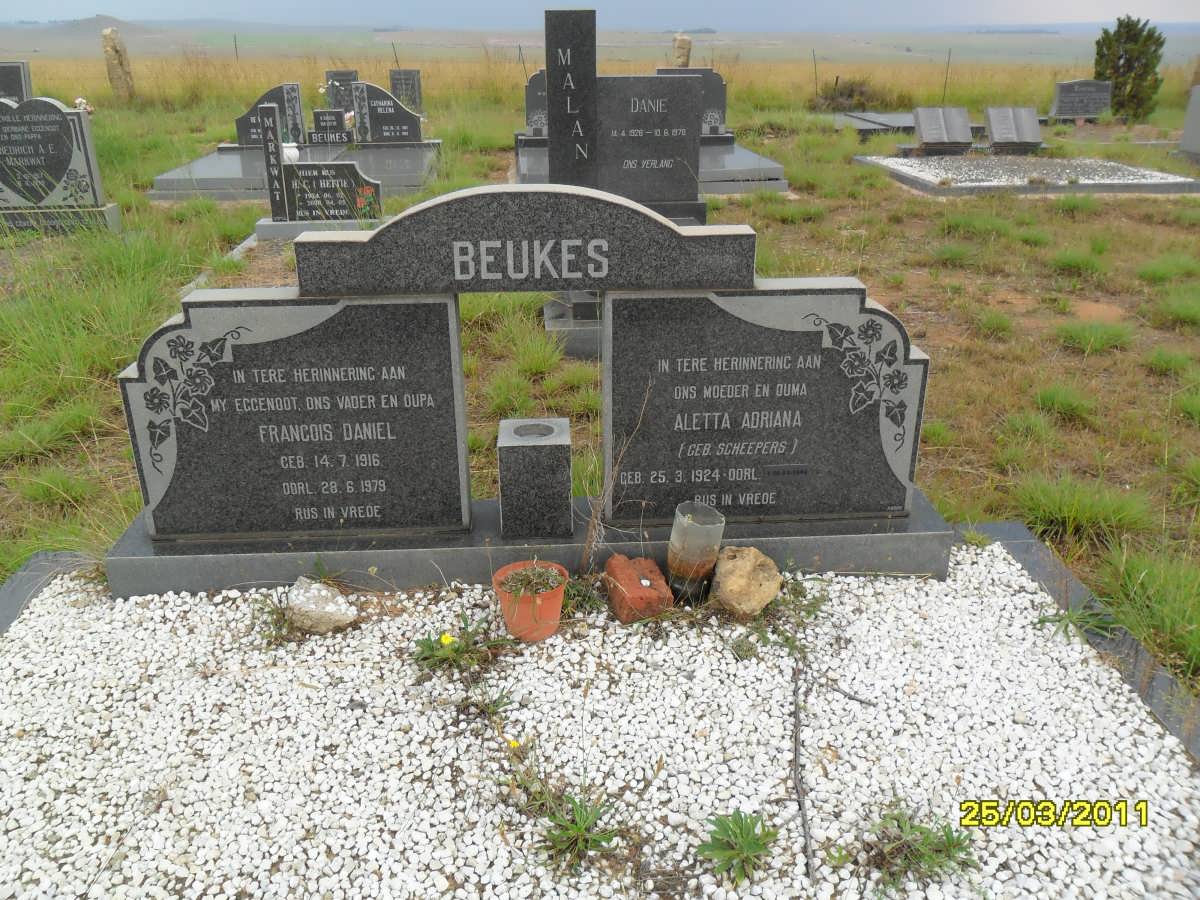 BEUKES Francois Daniel 1916-1975 & Aletta Adriana SCHEEPERS 1924-