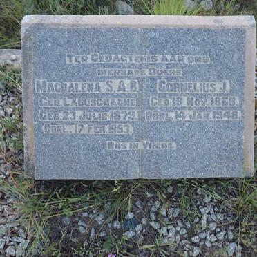 ? Cornelius J. 1868-1948 & Magdalena S.A.B. LABUSCHAGNE 1879-1953