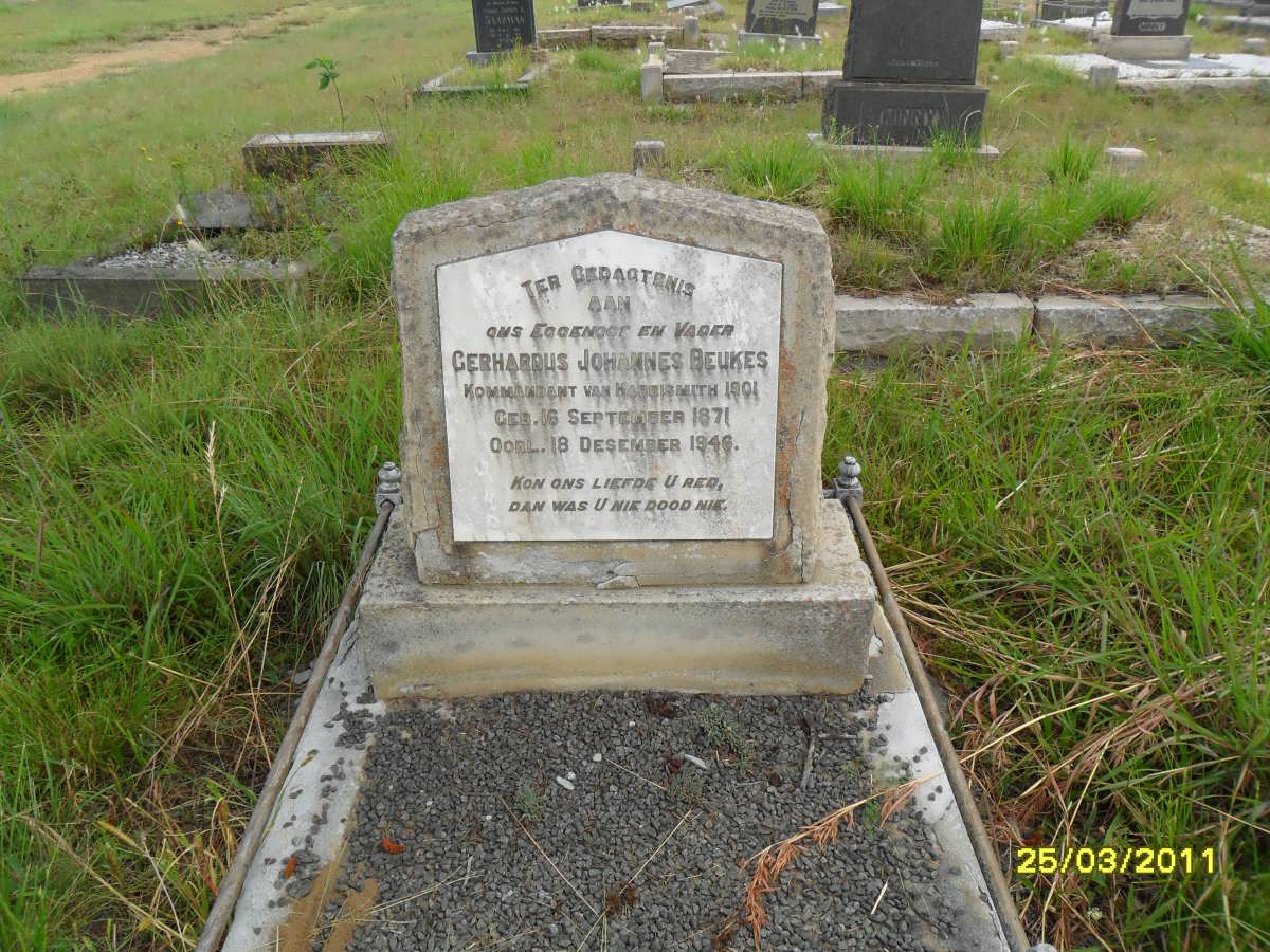 BEUKES Gerhardus Johannes 1871-1946