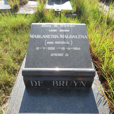 BRUYN Margaretha Magdalena, de nee ODENDAAL 1900-1984