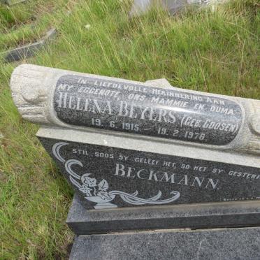 BECKMANN Helena Beyers nee GOOSEN 1915-1976