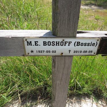 BOSHOFF M.E. 1927-2010