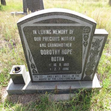 BOTHA Dorothy Hope 1919-1996