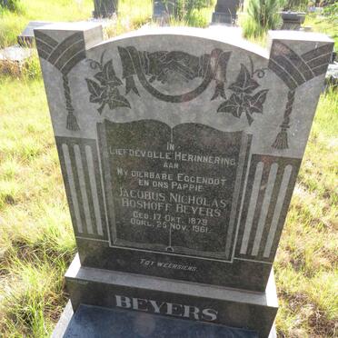 BEYERS Jacobus Nicholas Boshoff 1879-1961
