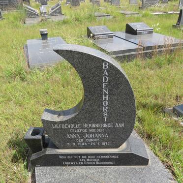 BADENHORST Anna Johanna nee DUMINY 1944-1977