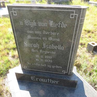 CROWTHER Sarah Isabella nee REYNECKE 1910-1970