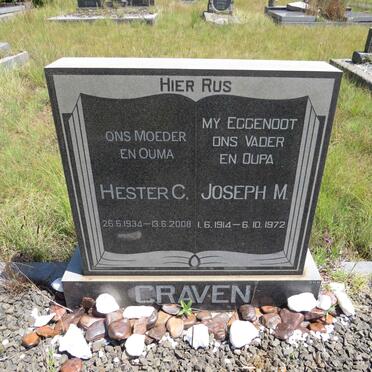 CRAVEN Joseph M. 1914-1972 & Hester C. 1934-2008