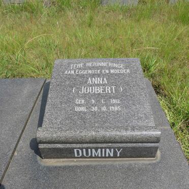 DUMINY Anna nee JOUBERT 1912-1985
