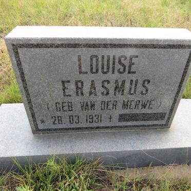 ERASMUS Louise nee VAN DER MERWE 1931-