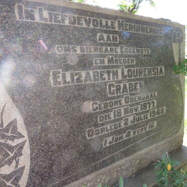 GRABE Elizabeth Lourensia nee ODENDAAL 1877-1948