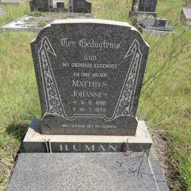 HUMAN Matthys Johannes 1896-1973