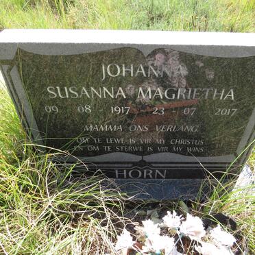 HORN Johanna Susanna Magrietha 1917-2017