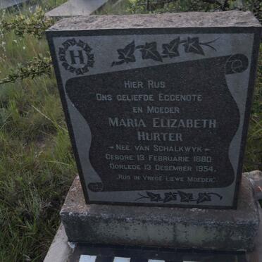 HURTER Maria Elizabeth nee VAN SCHALKWYK 1880-1954