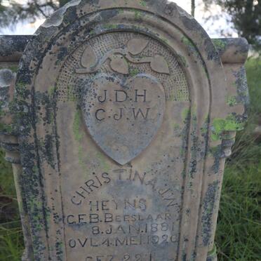 HEYNS Christina J.W. nee BEESLAAR 1881-1926