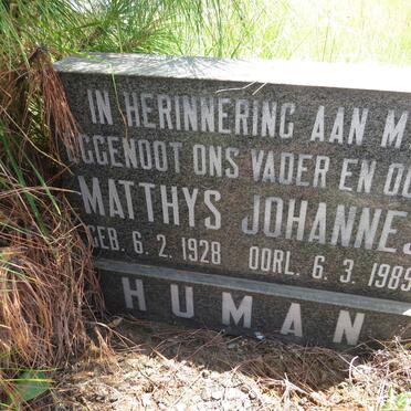 HUMAN Matthys Johannes 1928-1989