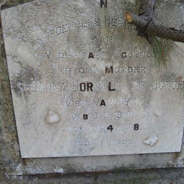 JONGE Susanna Cornelia, de nee VAN DYK 1878-1948