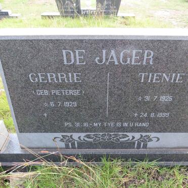 JAGER Tienie, de 1925-1999 & Gerrie PIETERSE 1929-