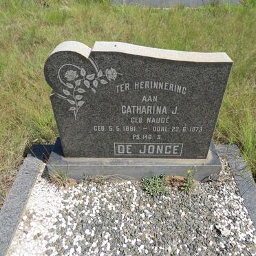 JONGE Catharina J., de nee NAUDE 1881-1973