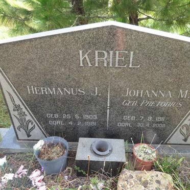 KRIEL Hermanus J. 1903-1981 & Johanna M. PRETORIUS 1911-2008