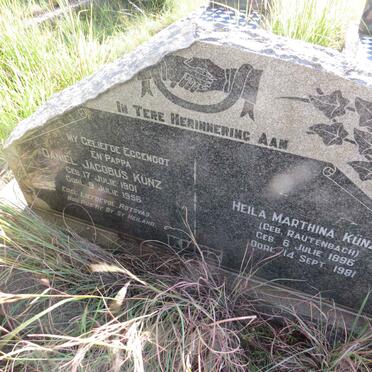 KUNZ Daniel Jacobus 1901-1956 & Heila Marthina RAUTENBACH 1896-1981 