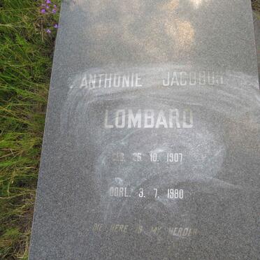 LOMBARD Anthonie Jacobus 1907-1980