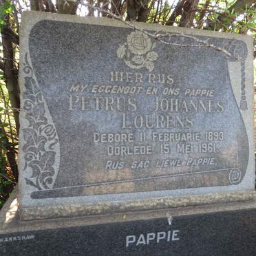 LOURENS Petrus Johannes 1893-1961 