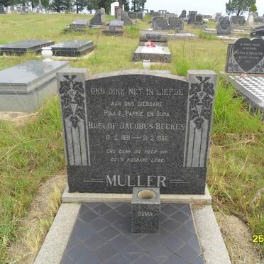 MULLER Roelof Jacobus Beukes 1891-1966