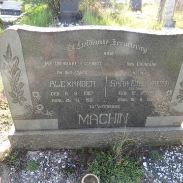 MACHIN Alexander 1907-1961 & Sara Elizabeth CRONJE 1910-1989