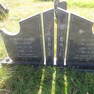 MERWE Jannie, van der 1922-1998 & Dienie 1923-2008  