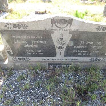 ODENDAAL Johannes Hermanus 1883-1965 & Elizabeth Anna Catharina BADENHORST 1880-1966 _1