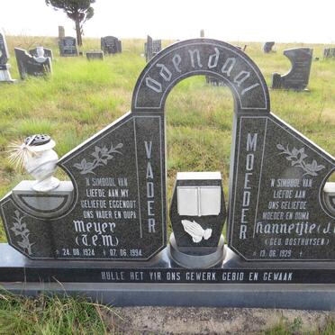 ODENDAAL D.E.M. 1924-1994 & J.H. OOSTHUYSEN 1929-