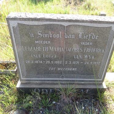 ODENDAAL Jacobus Frederick Van Wyk 1871-1932 & Elizabeth Maria LOTZ 1874-1962