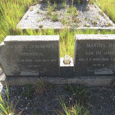 ODENDAAL Jacobus Johannes 1878-1929 & Martha Maria DE JAGER 1885-1978 