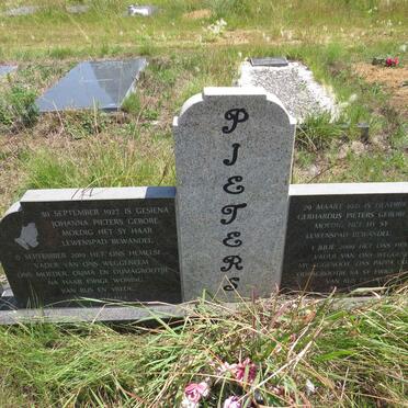 PIETERS Hendrik Gerhardus 1921-2009 & Gesiena Johanna 1927-2019