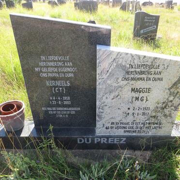 PREEZ C.T., du 1918-2003 & M.G. 1923-2017 