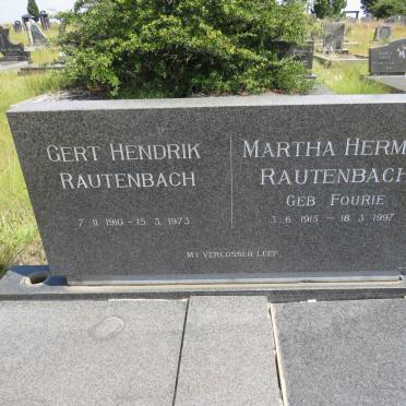 RAUTENBACH Gert Hendrik 1910-1973 & Martha Hermina FOURIE 1915-1997