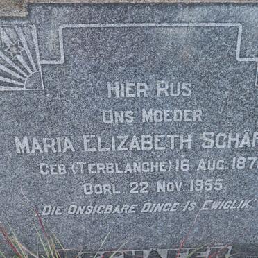 SCHAFER Maria Elizabeth nee TERBLANCHE 1871-1955